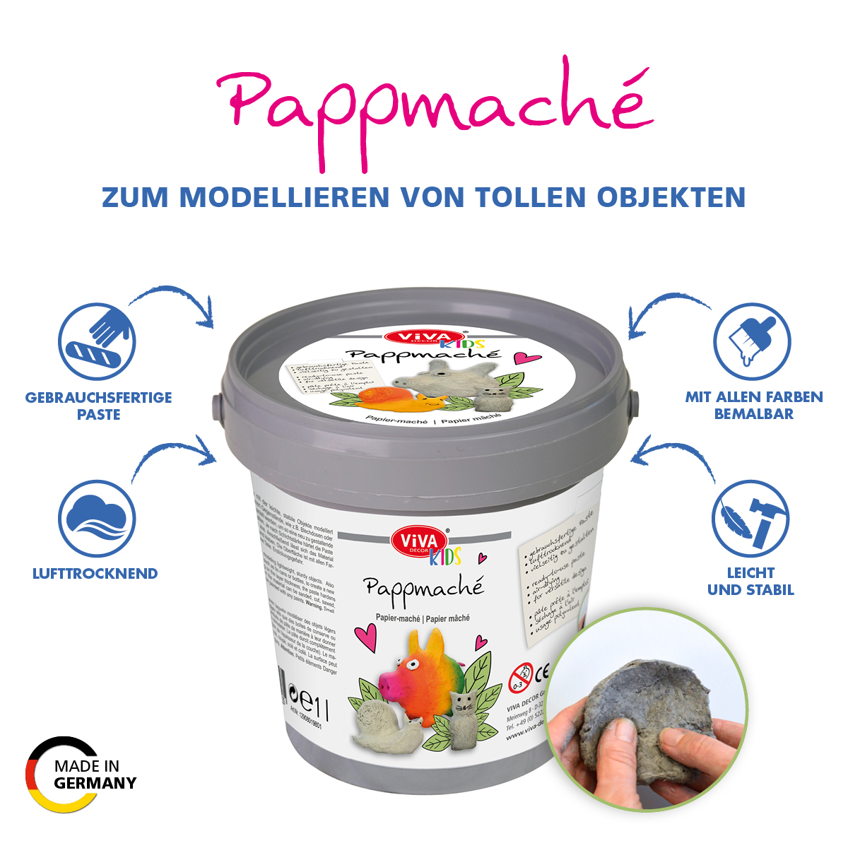 Viva Decor Pappmaché Kids 1000ml Viva Decor Pappmaché Kids 1000ml