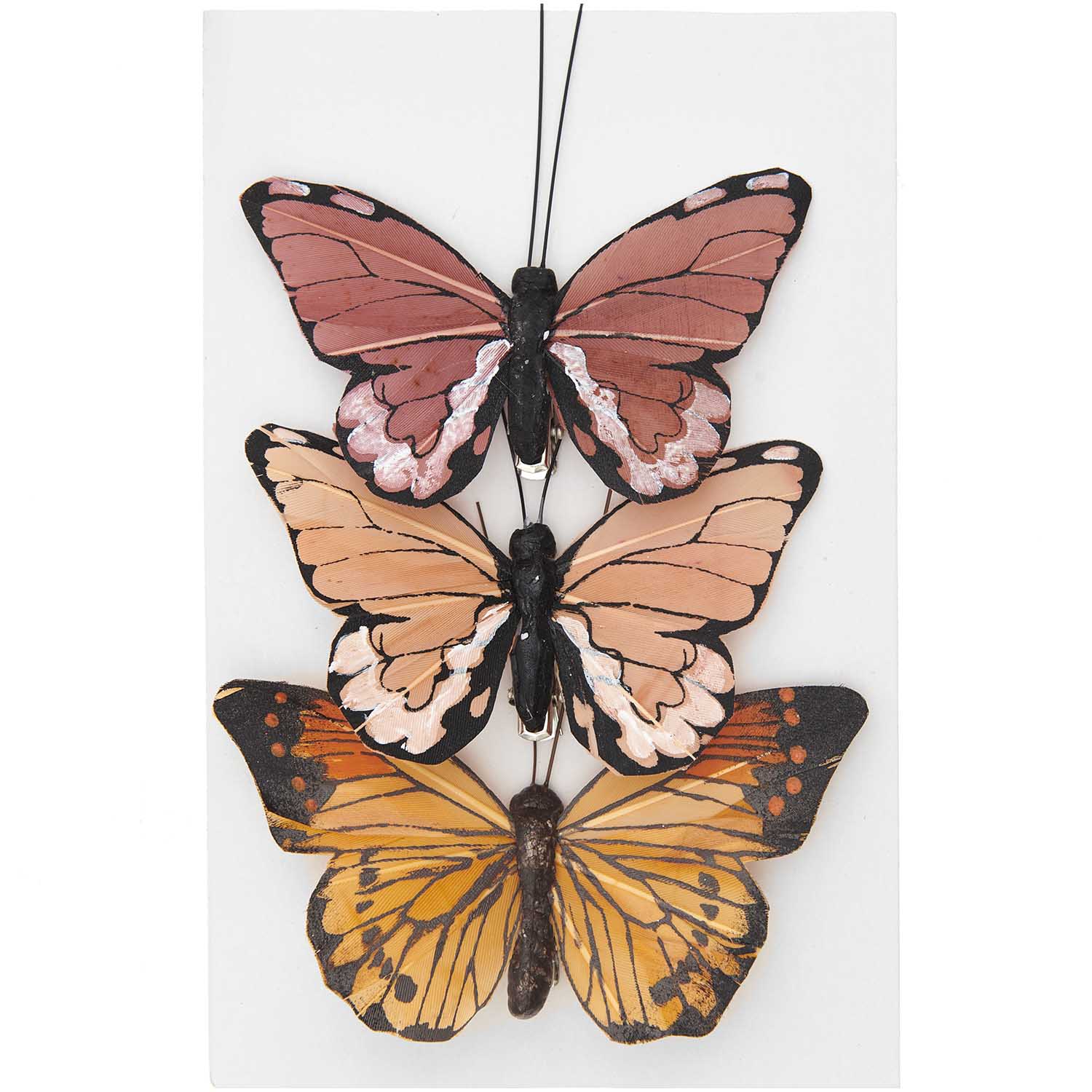 Schmetterling mit Clip in verschiedenen Farben 9-10cm 3 Stück Schmetterling mit Clip in verschiedenen Farben 9-10cm 3 Stück