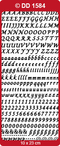 Shiny Outline Stickers Kleinbuchstaben Alphabet Combi ABC elegant silber Konturensticker 10x23cm Bogen