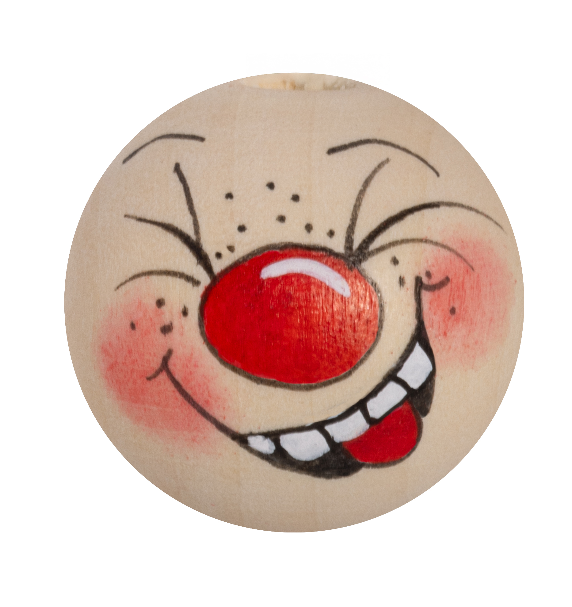 Handbemaltes Holzköpfchen Kürbis orange 35mm