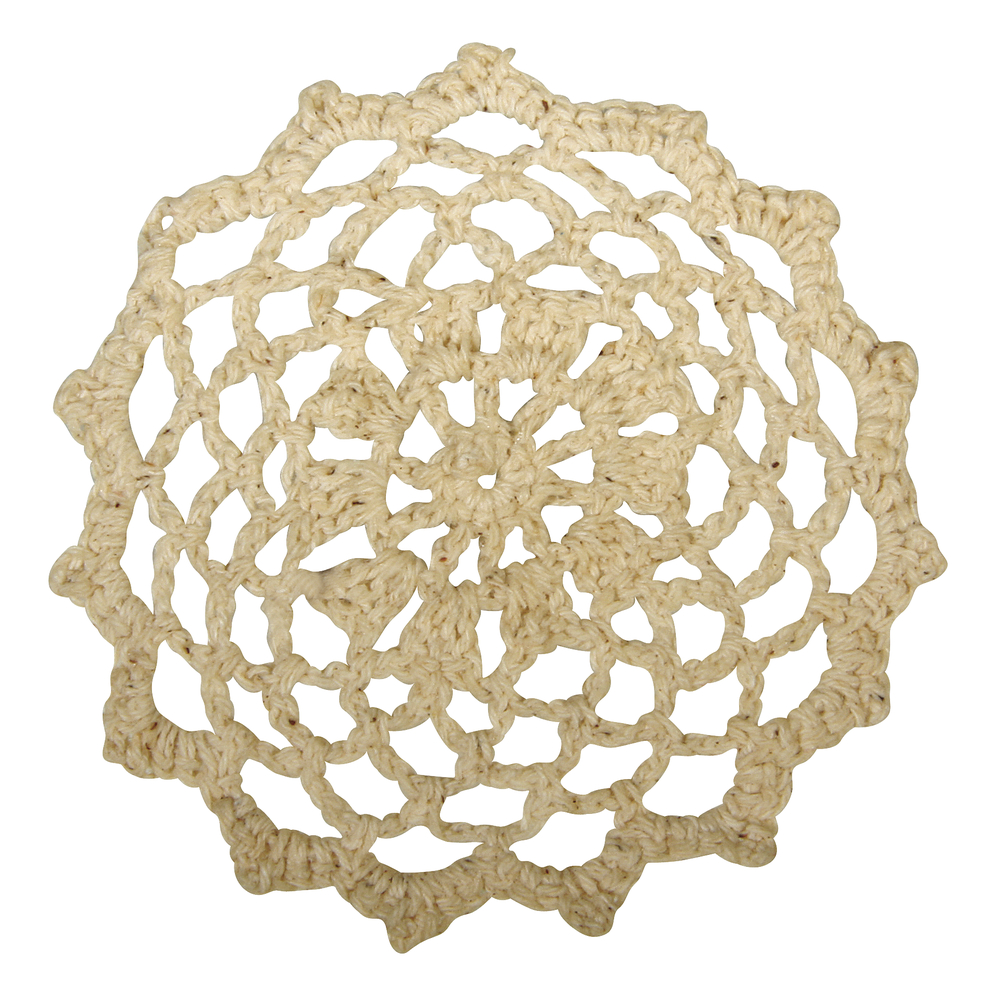 Häkelornament aus Spitze, 7,5 cm, 3 Stk./Pkg.,beige