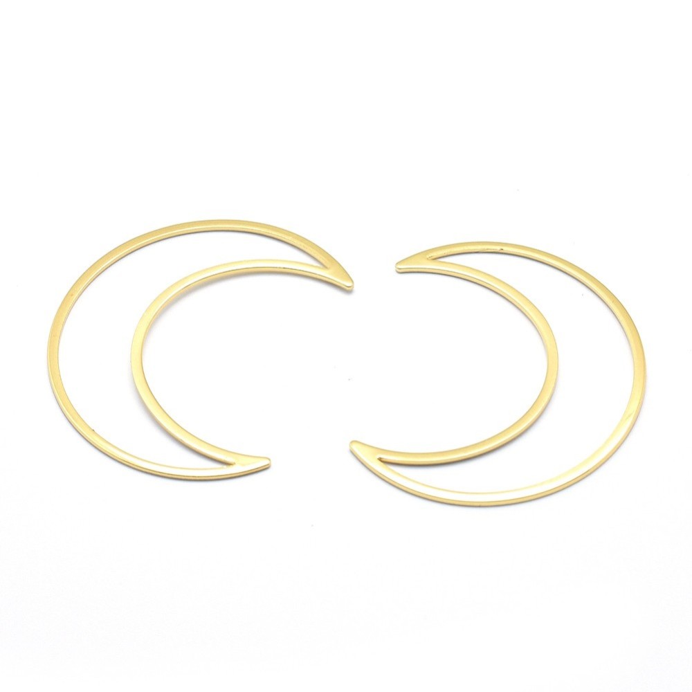 Brass Linking Rings GOLD Mondform aus Messing 49x40x1mm 1 Stück 