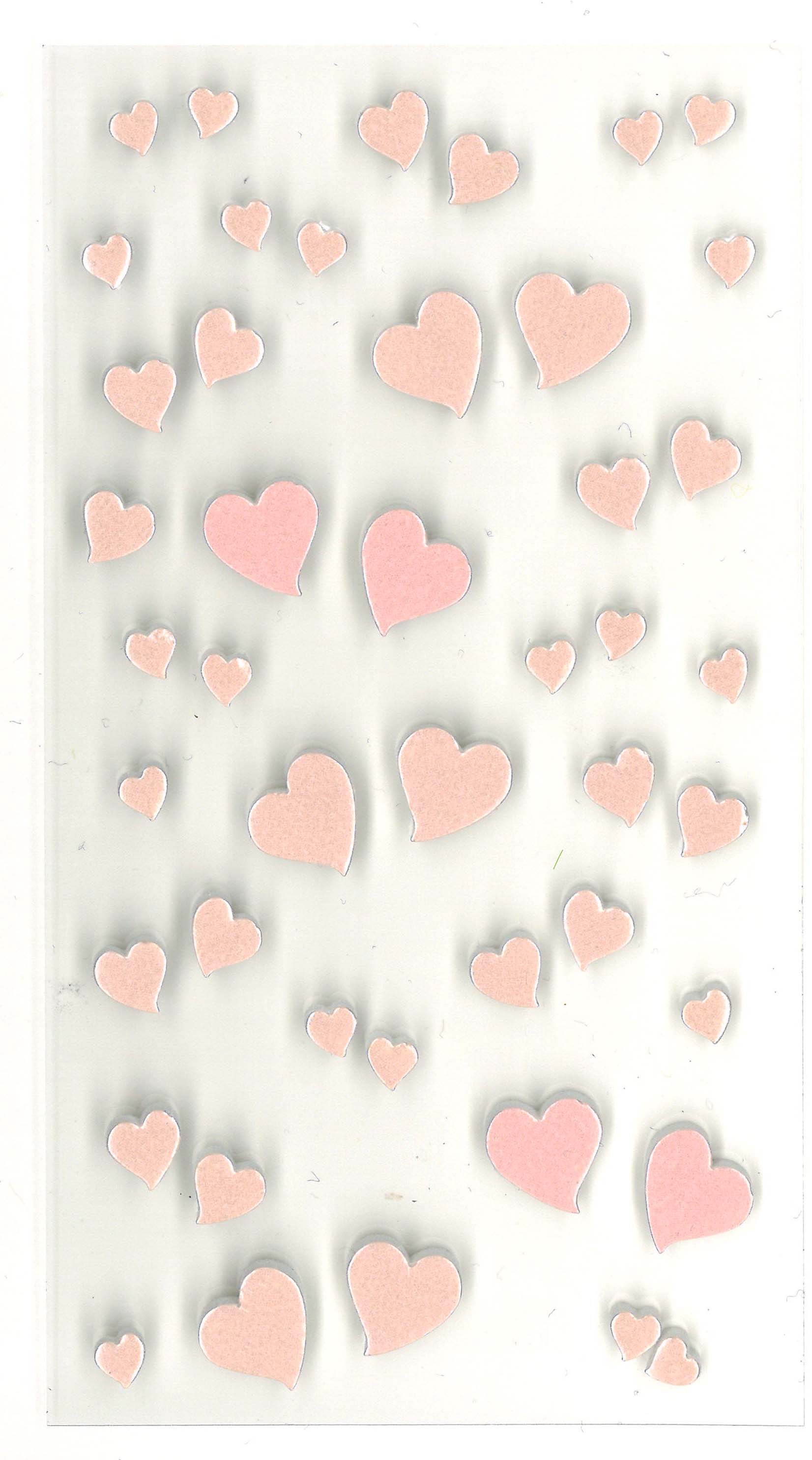 Sticker Herzen rosa Papiersticker Scrapbooking