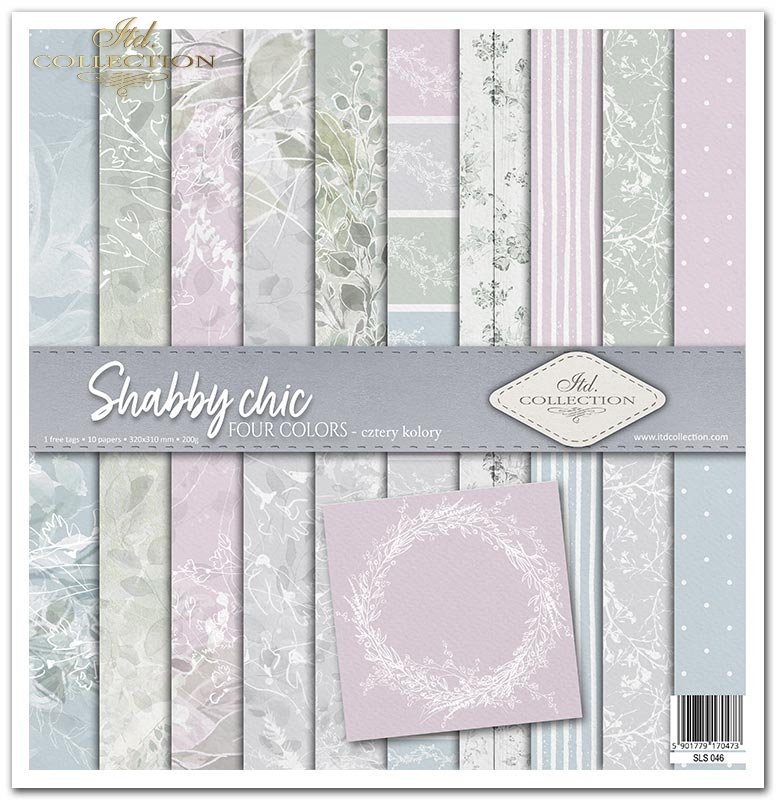 Scrapbooking Papier Set Shabby Chic 10 Bögen 31x32cm 200g/m²