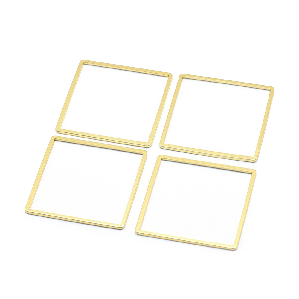 Brass Linking Rings Quadrat aus Messing 35x35x1mm 1 Stück 
