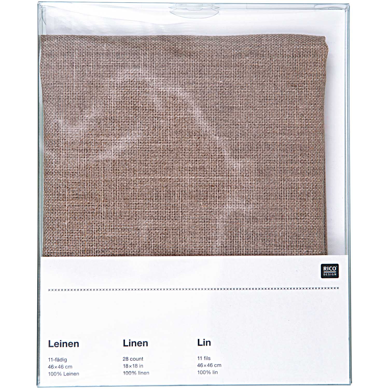Leinen 46x46 cm 11-fädig natur
