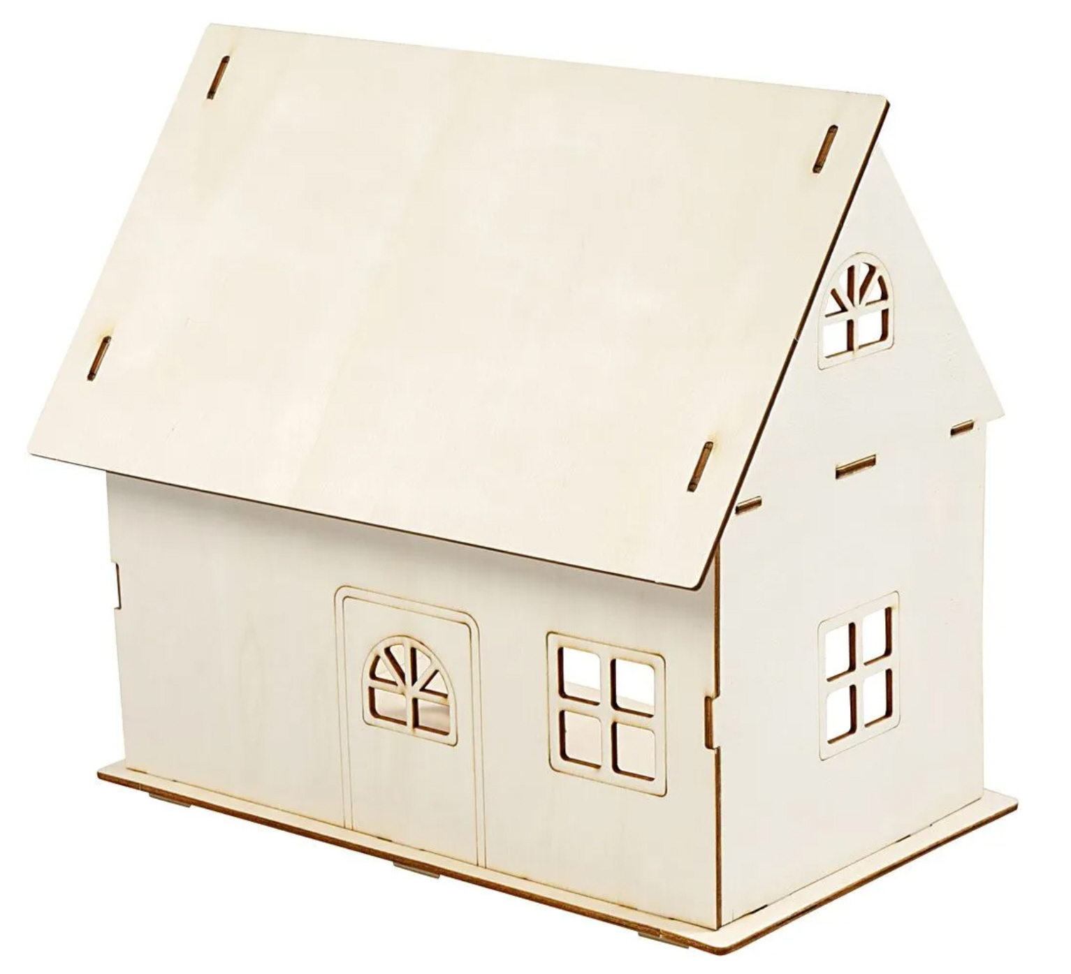 Puppenhaus zum Zusammenbauen aus Holz H 25cm 18x27cm 1 Stück Puppenhaus zum Zusammenbauen aus Holz H 25cm 18x27cm 1 Stück