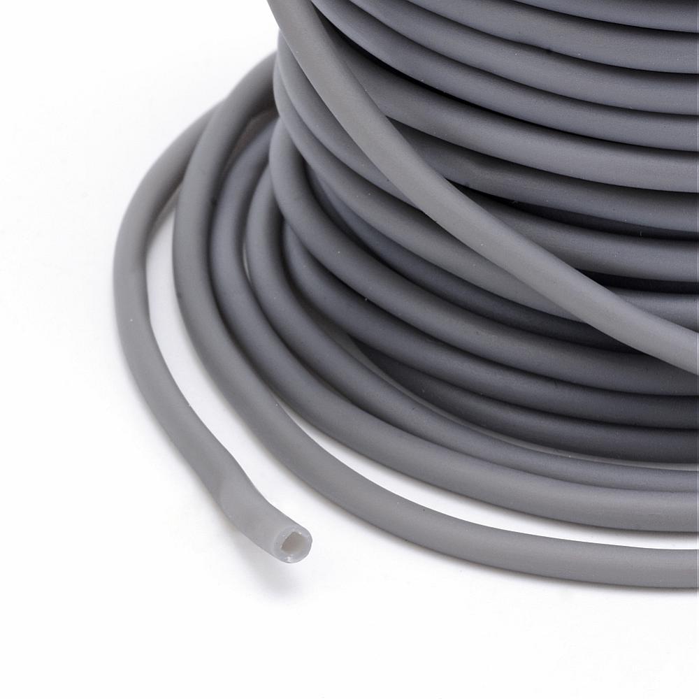 Kautschukschlauch hohl 3 mm  grau, per m