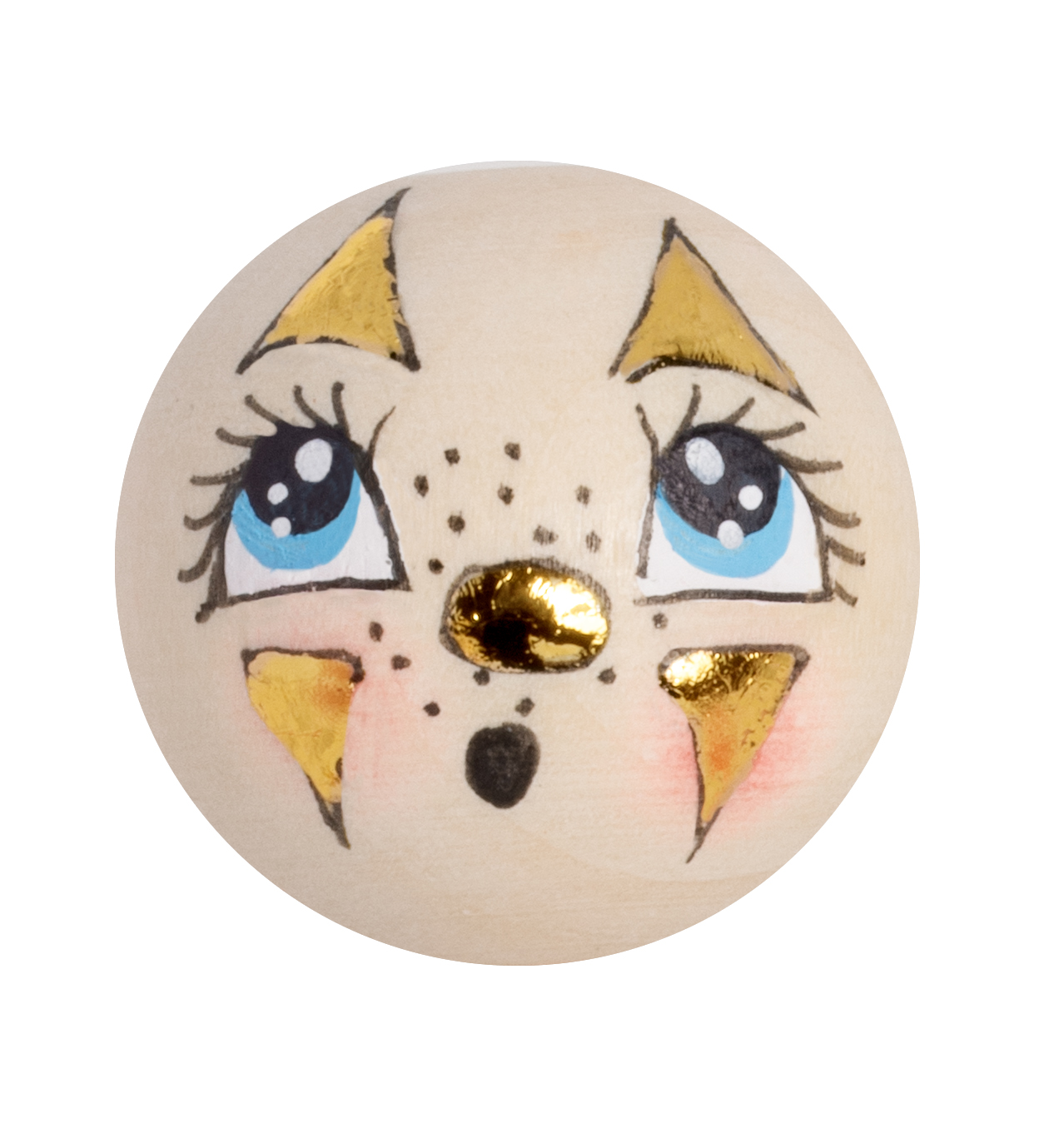 Handbemaltes Holzköpfchen Kürbis orange  80mm