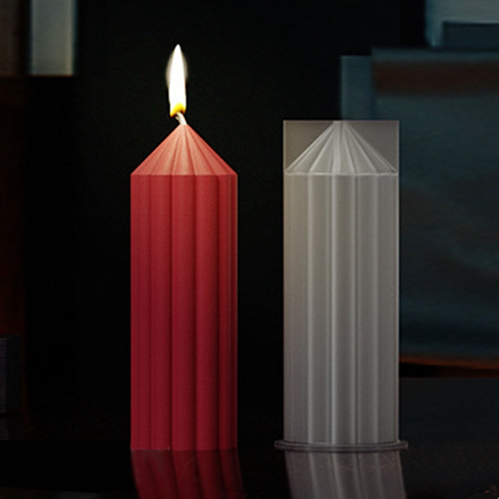 Silikonform Kerzengießform Stumpe mit Rillen 123x51mm