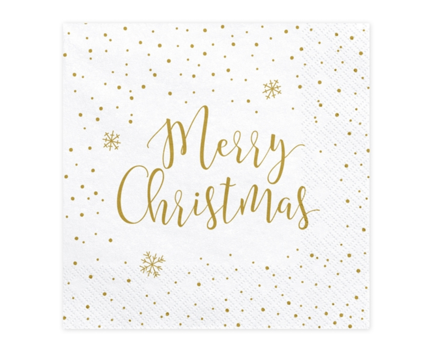 Serviette Merry Christmas weiß/gold 33x33cm 20 Stück 