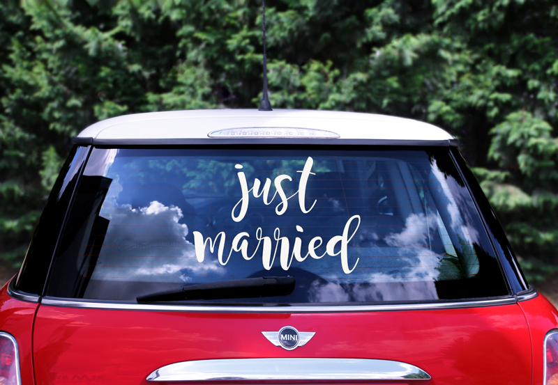 Wedding Day Car Sticker Autoaufkleber 33x45cm