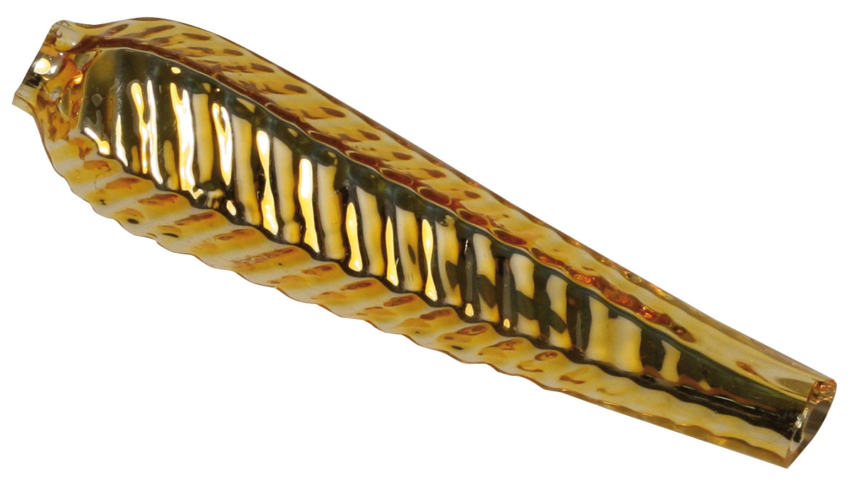 Hohlglas-Tropfen 32 x 8 mm, strukturiert, 12 Stück, gold