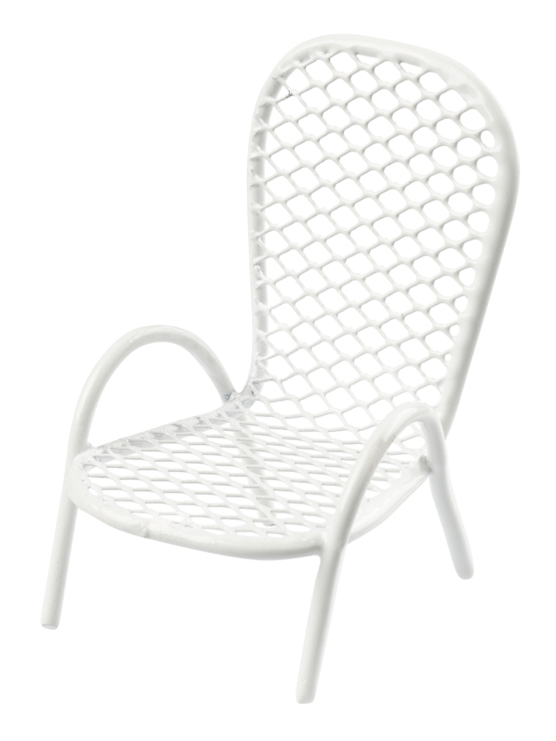 Metall Stuhl Gartenstuhl 6,5x3,5cm weiß