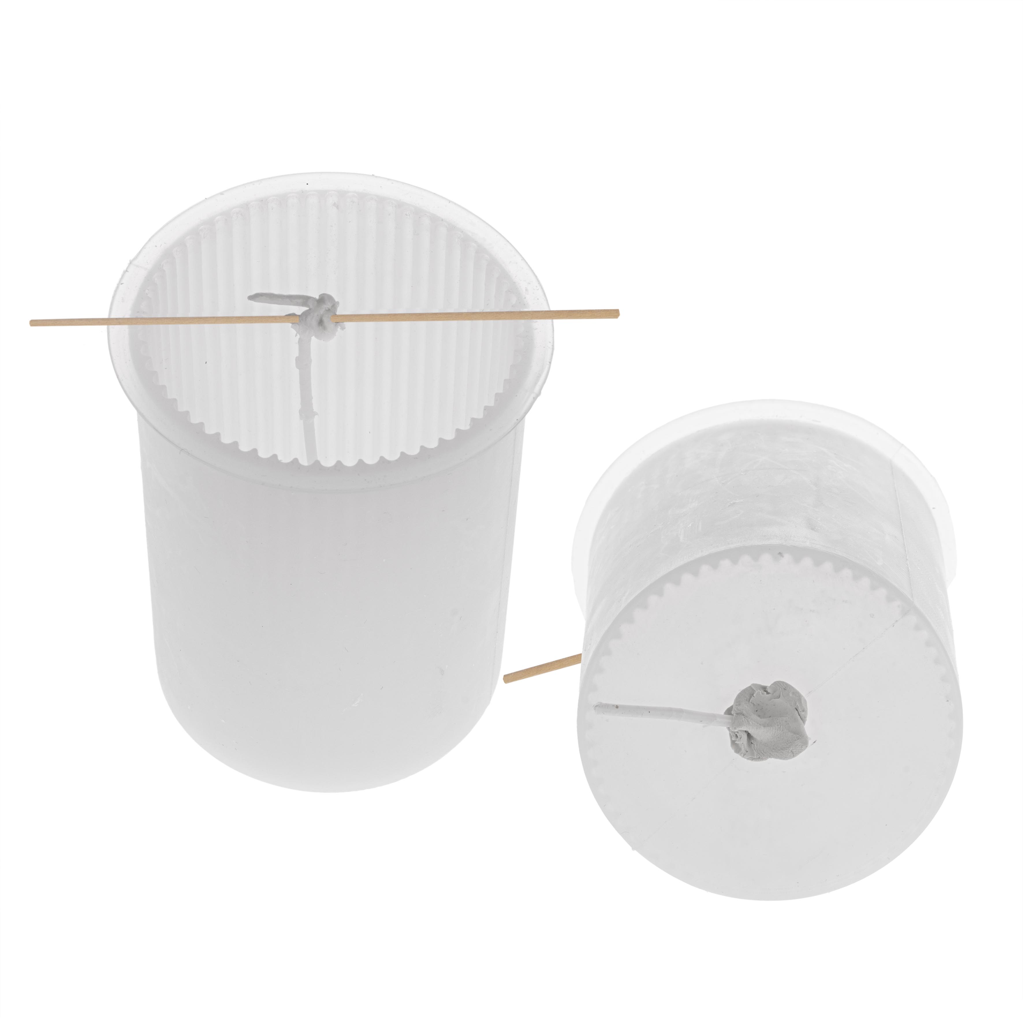 Silikon-Kerzengießform Zylinder mit Rillen ⌀ 7cm 340g