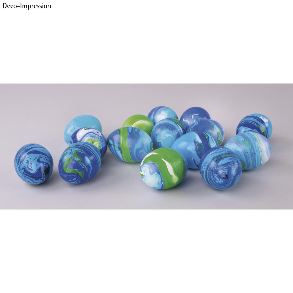 Marmorier-Set blau/grün DIY-Set 24 Eier 3 Farben 24 Stäbe, Marmorierset Bastelset marmorieren Marmorierset