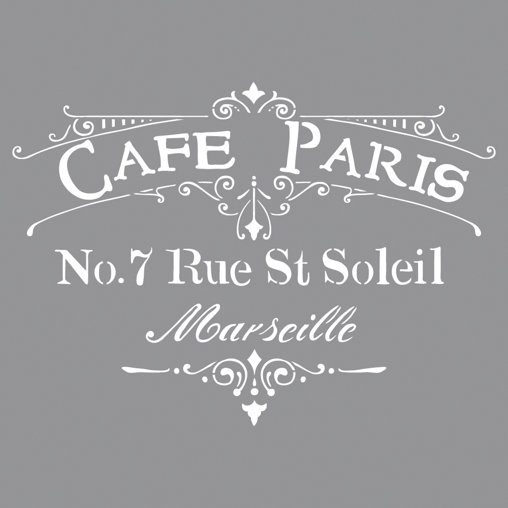 Schablone Schild Cafe Paris Vintage, 30,5 x 30,5 cm 