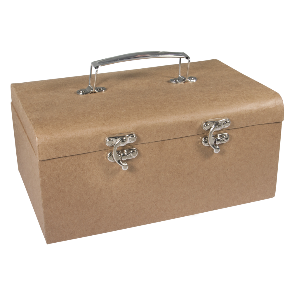Pappmaché Koffer 24x16x11cm Metallgriff Reisekoffer Pappkoffer Pappmachßebox