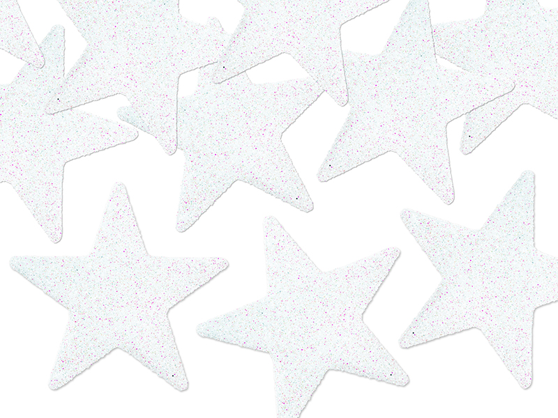 Deko-Sterne Glittersterne Stern, weiß, 5cm, 8 Stück 