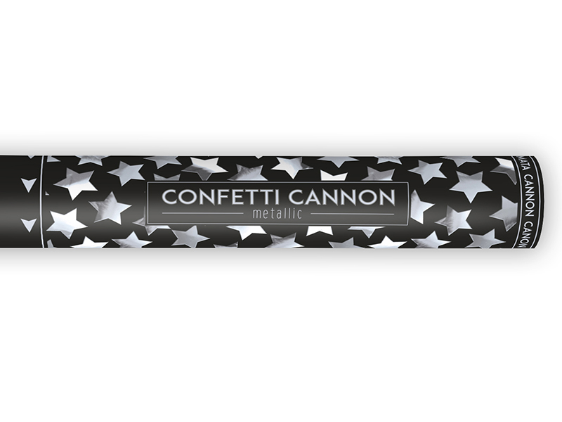 Konfettikanone Sterne silber Konfetti-Shooter Confetti Cannon