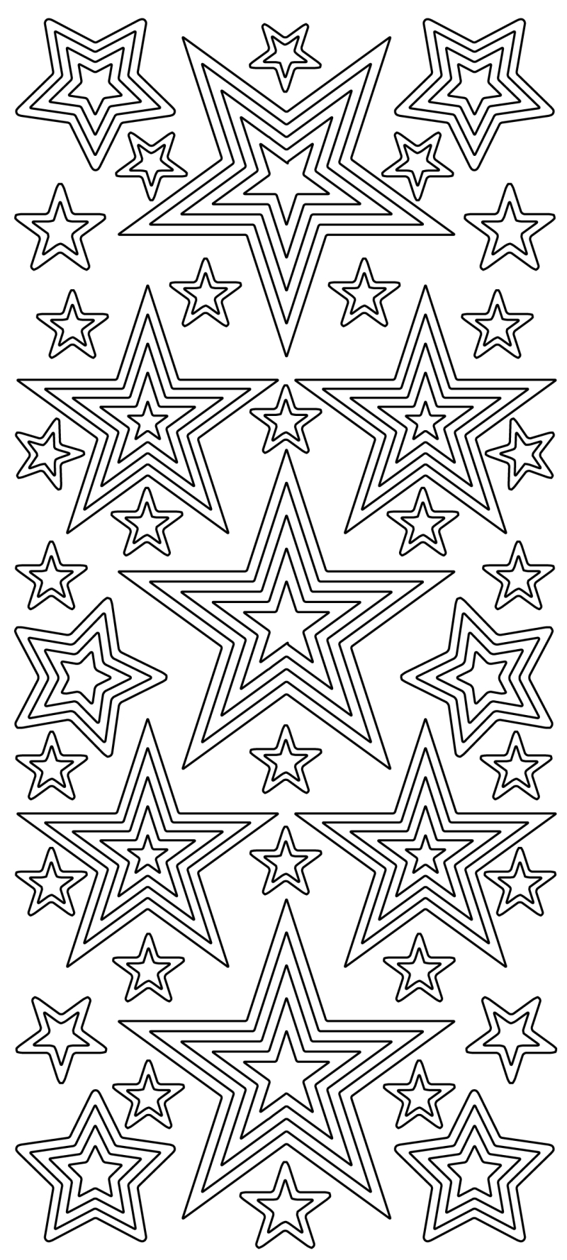 Konturensticker Sterne Sternsticker Stickerbogen Oberfläche matt 10x23cm