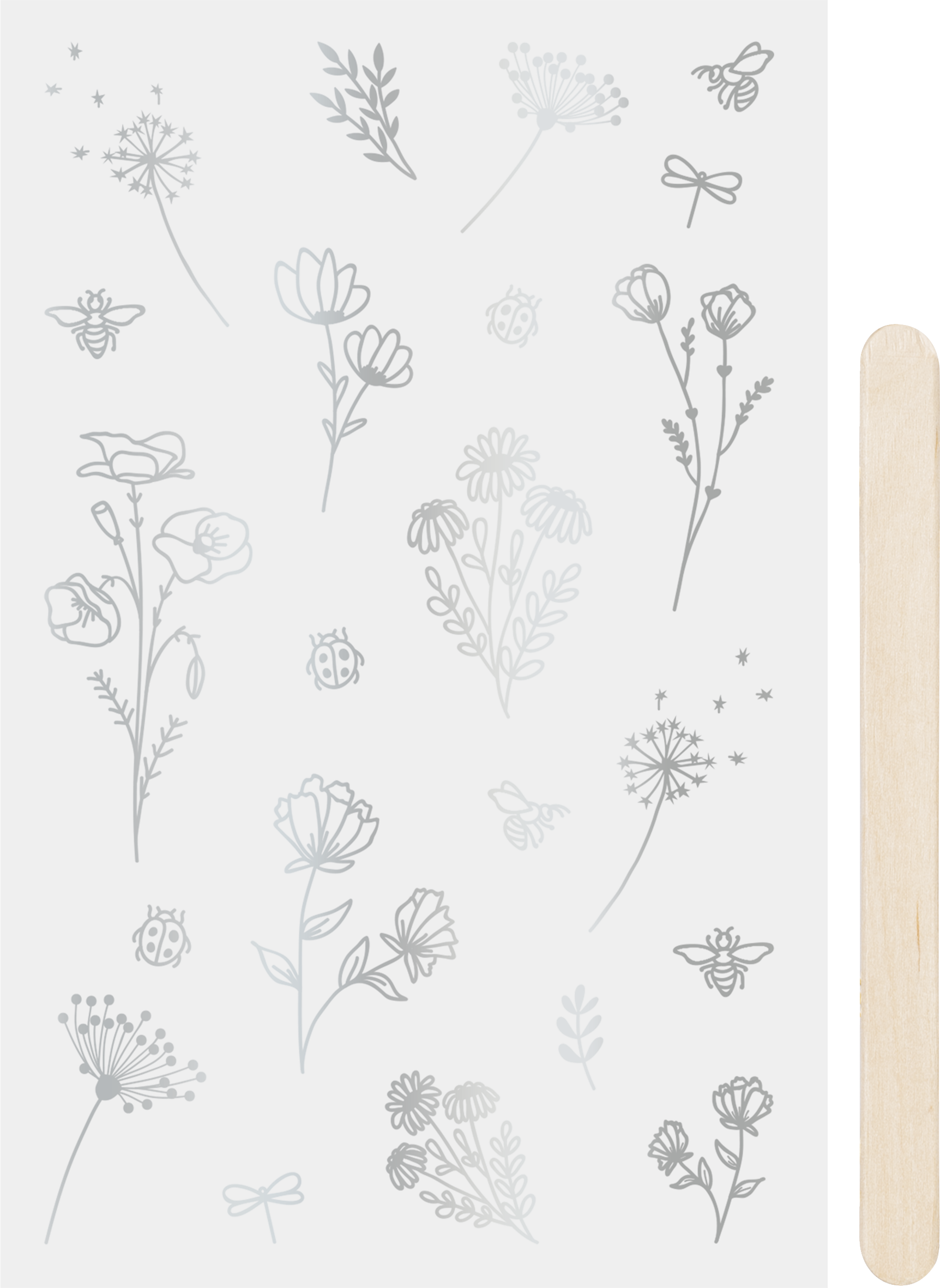 Rubbel-Sticker "Blumen" 10 x 19 cm