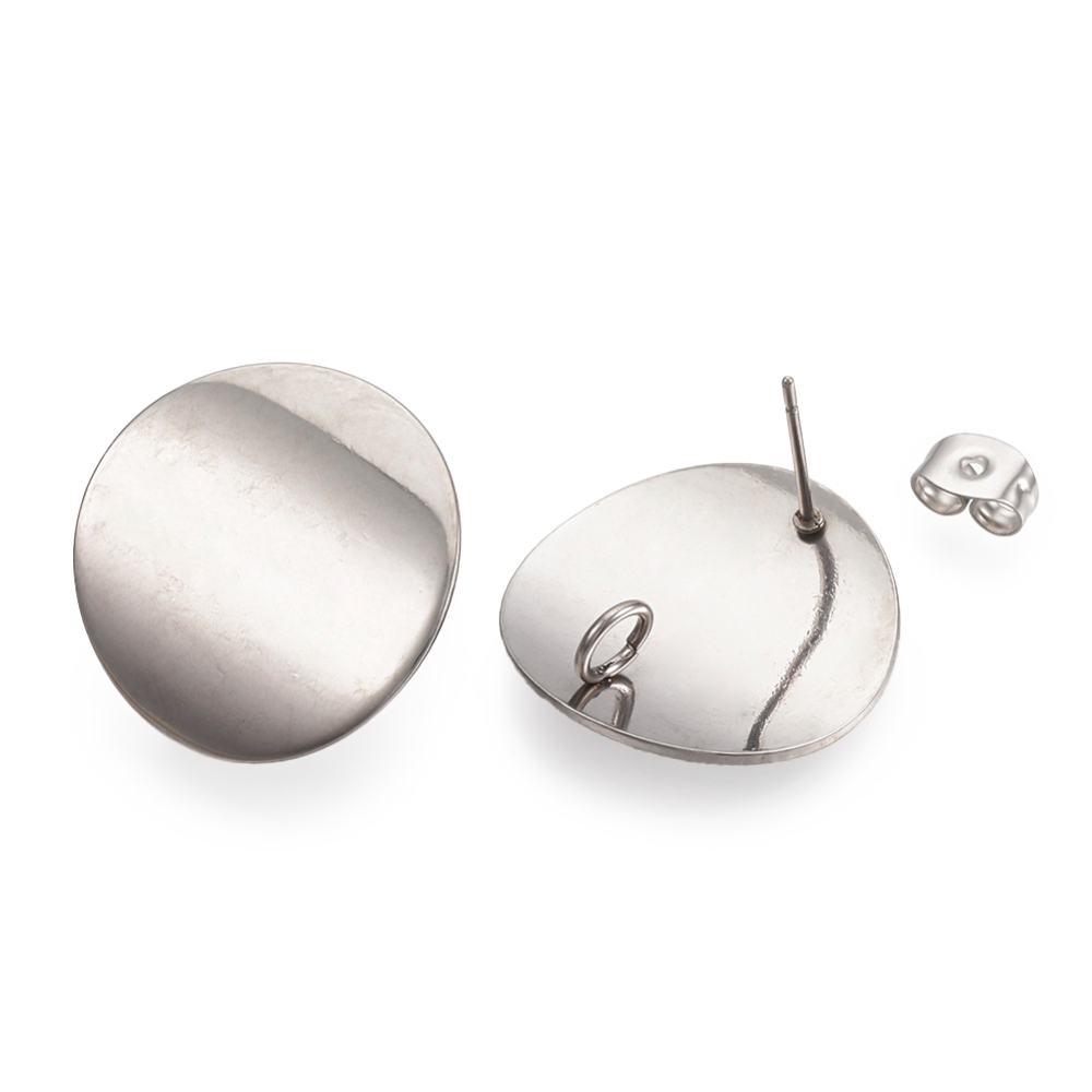 Ohrstecker mit Platine und Aufhängeöse aus Edelstahl 20mm 2 Paar 