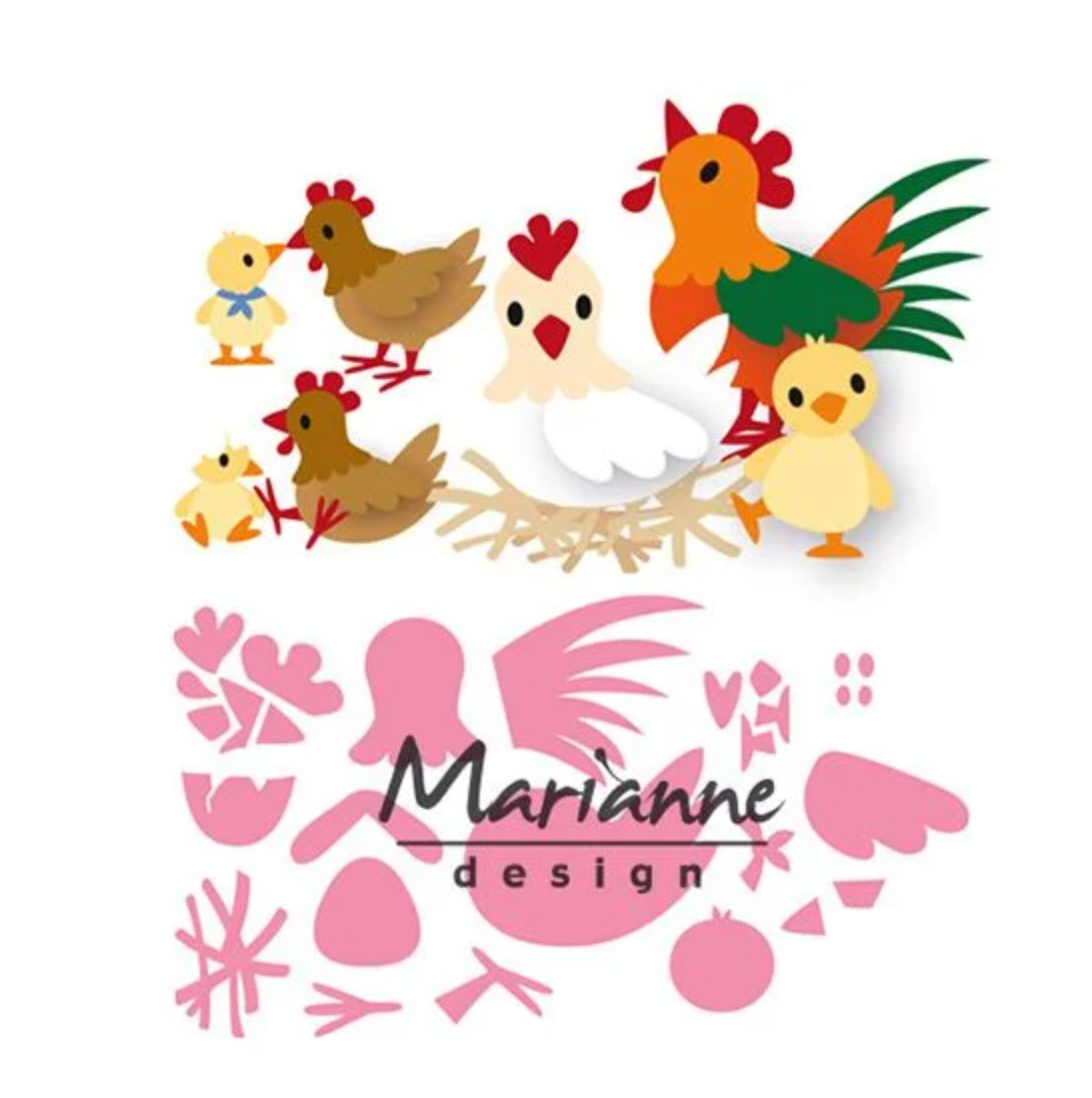 Marianne Design Stanzschablone Hühner Bauernhof 21,1x15,1x0,4cm