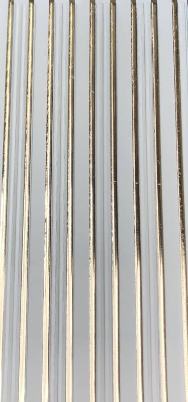 Verzierwachsplatte 100x200mm ivory/gold Streifenmuster Wax Foil 