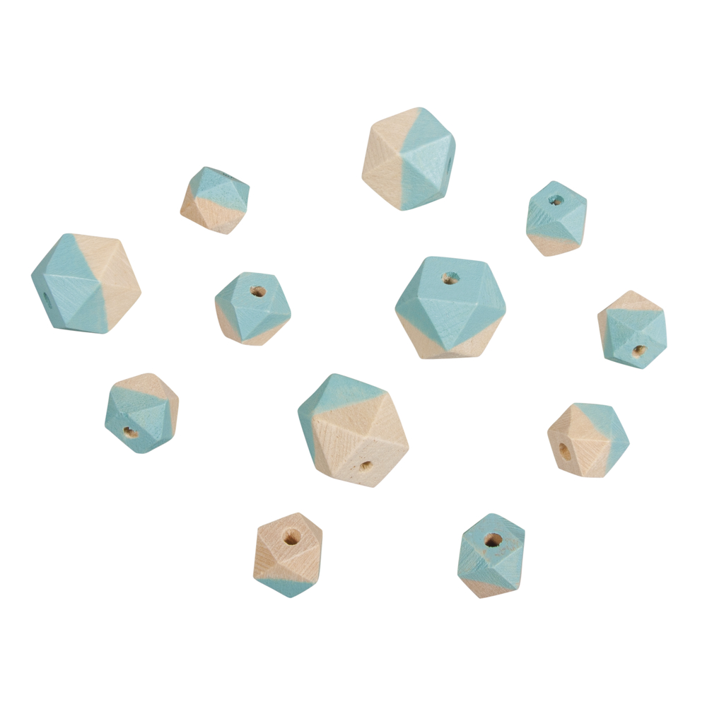 Holzperlen Diamant Dip-Dye Perlen geometrisch Wooden Beads