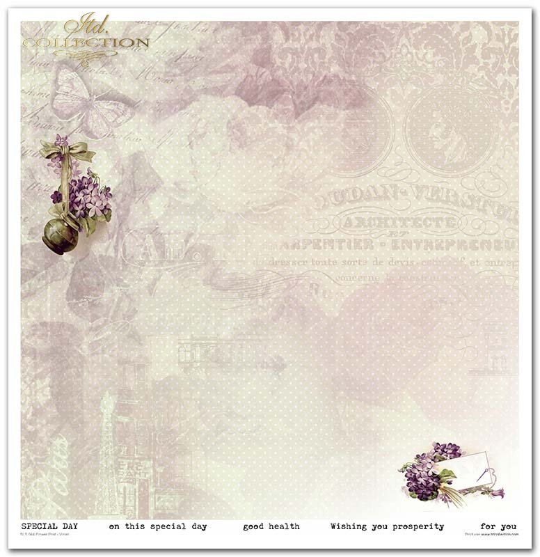 Scrapbooking Papier Set Flower Post Violet 10 Bögen 31x32cm 200g/m²