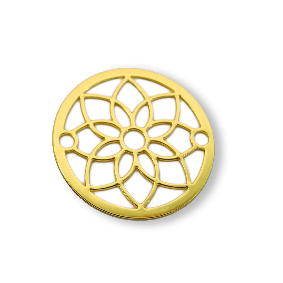 Metallzwischenteile Blume gold 20mm 1 Stück 