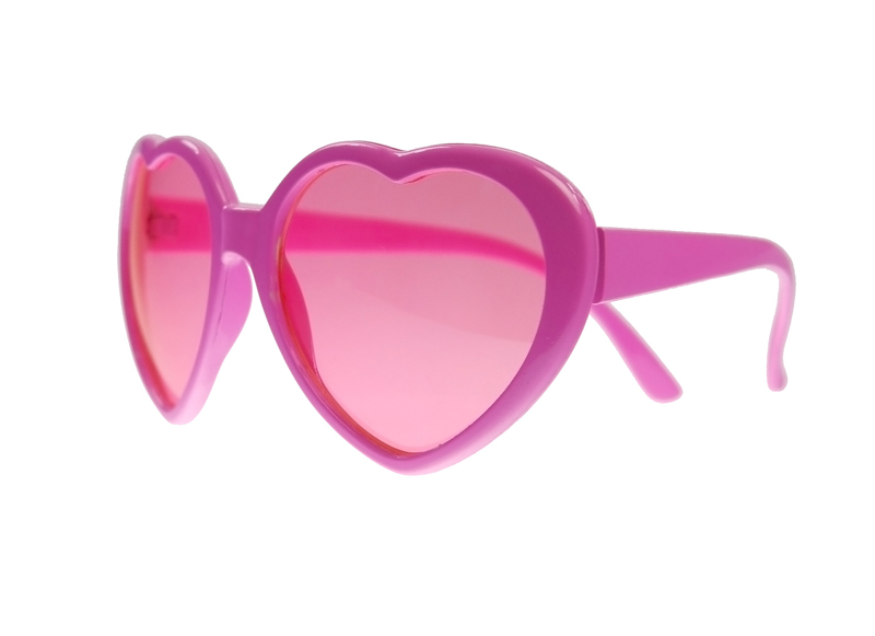 Herz-Sonnenbrille pink Party Glasses 14x6x13cm