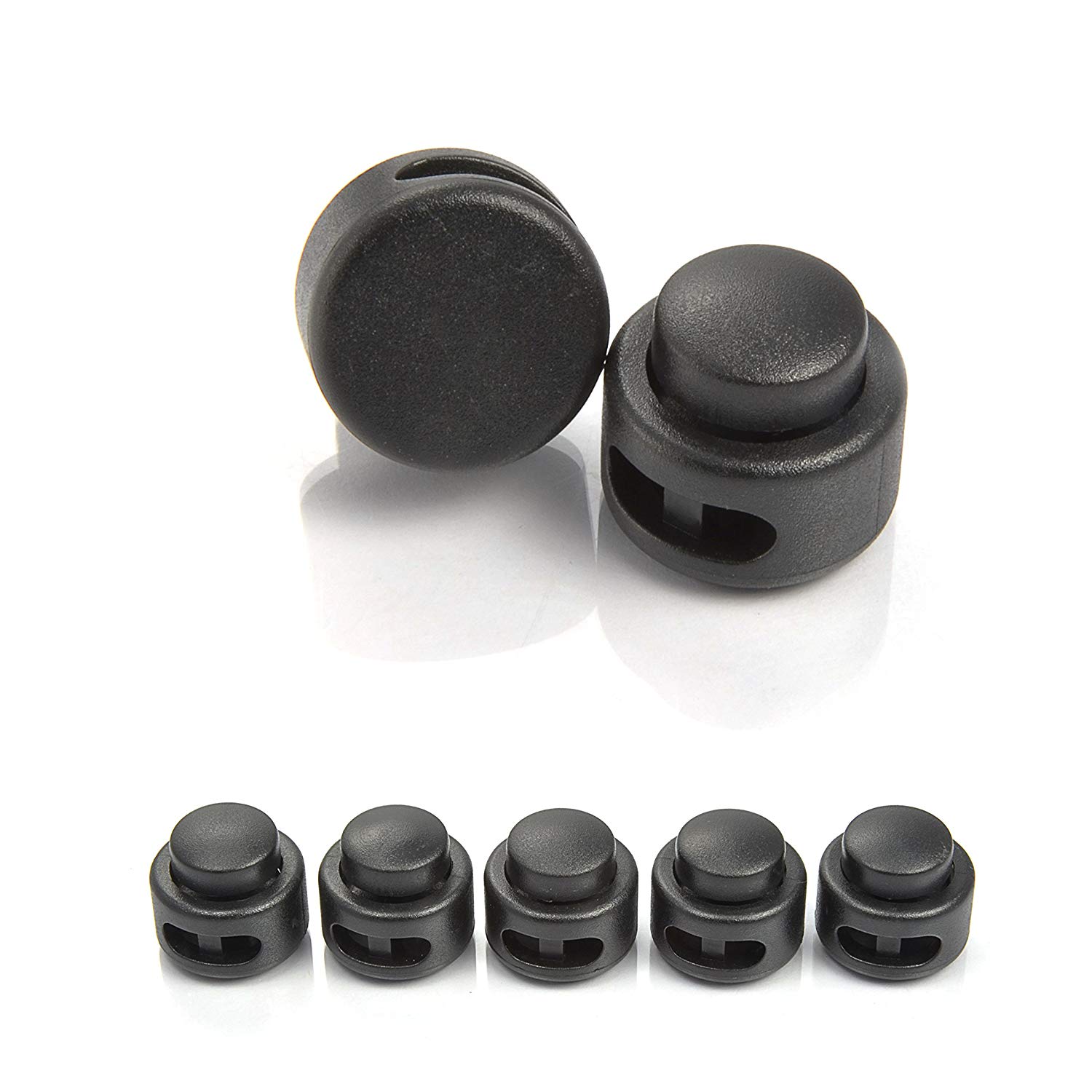 Acryl Kordelstopper 22x18mm, 2 Stück/Pkg.  schwarz Anorak Kordelverschluss