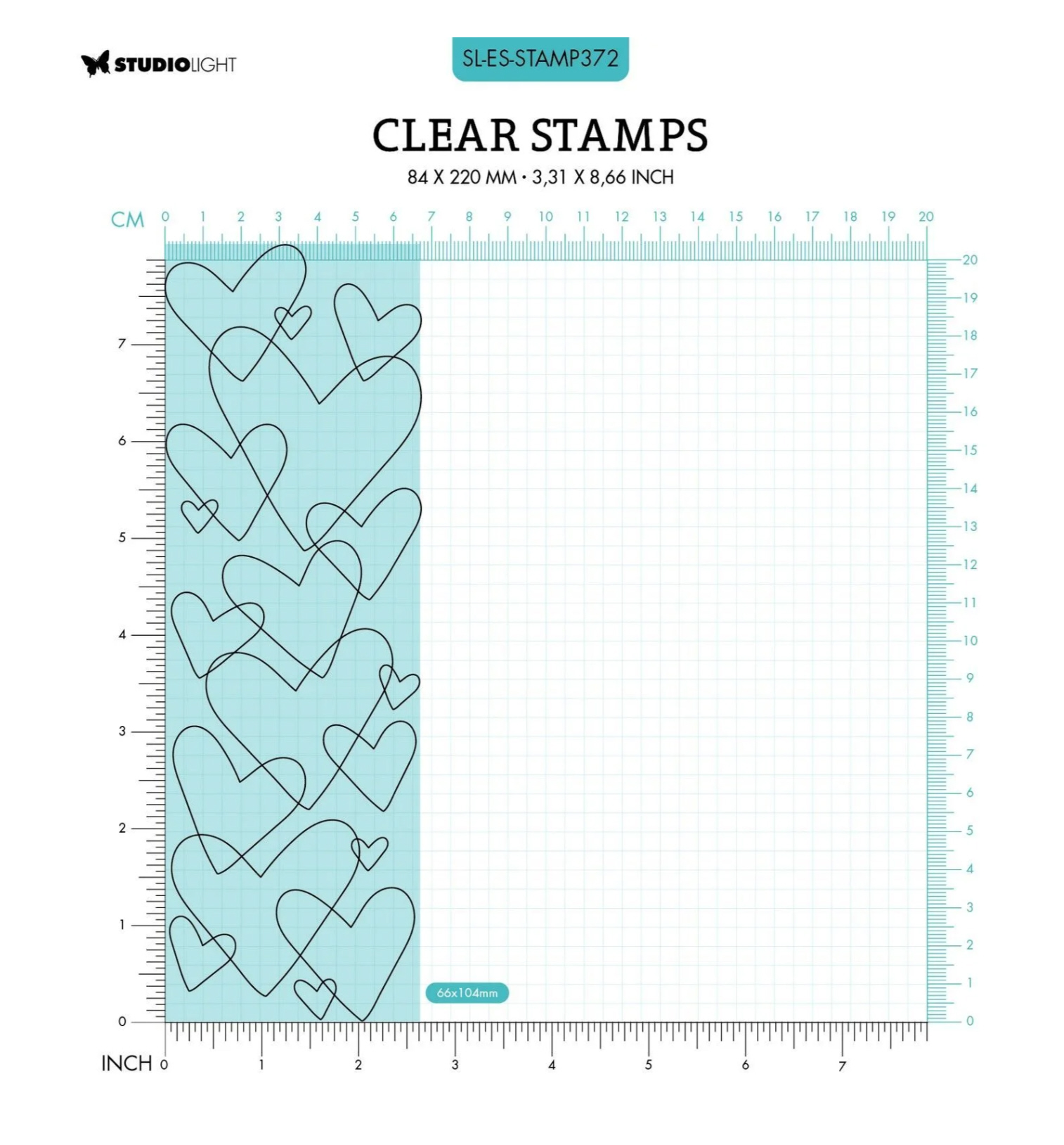 Studio Light Silikonstempel Heart Background 6,8x20,4x0,3cm