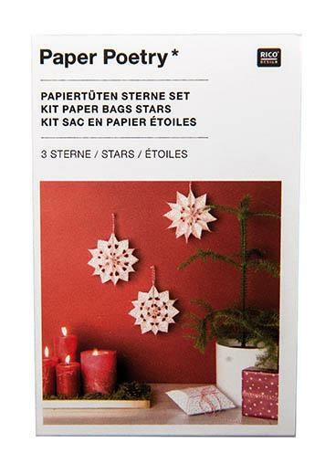 Paper Poetry  Papiertüten Stern Set Bastelset 3 Sterne 8cm Tüte