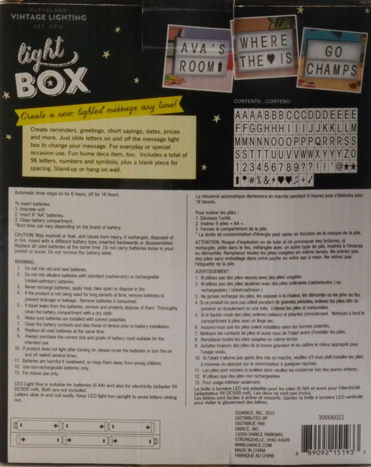 Lichtbox Light Box Buchstaben/Zahlen/Symbole Lichtkasten 14,91x20cm