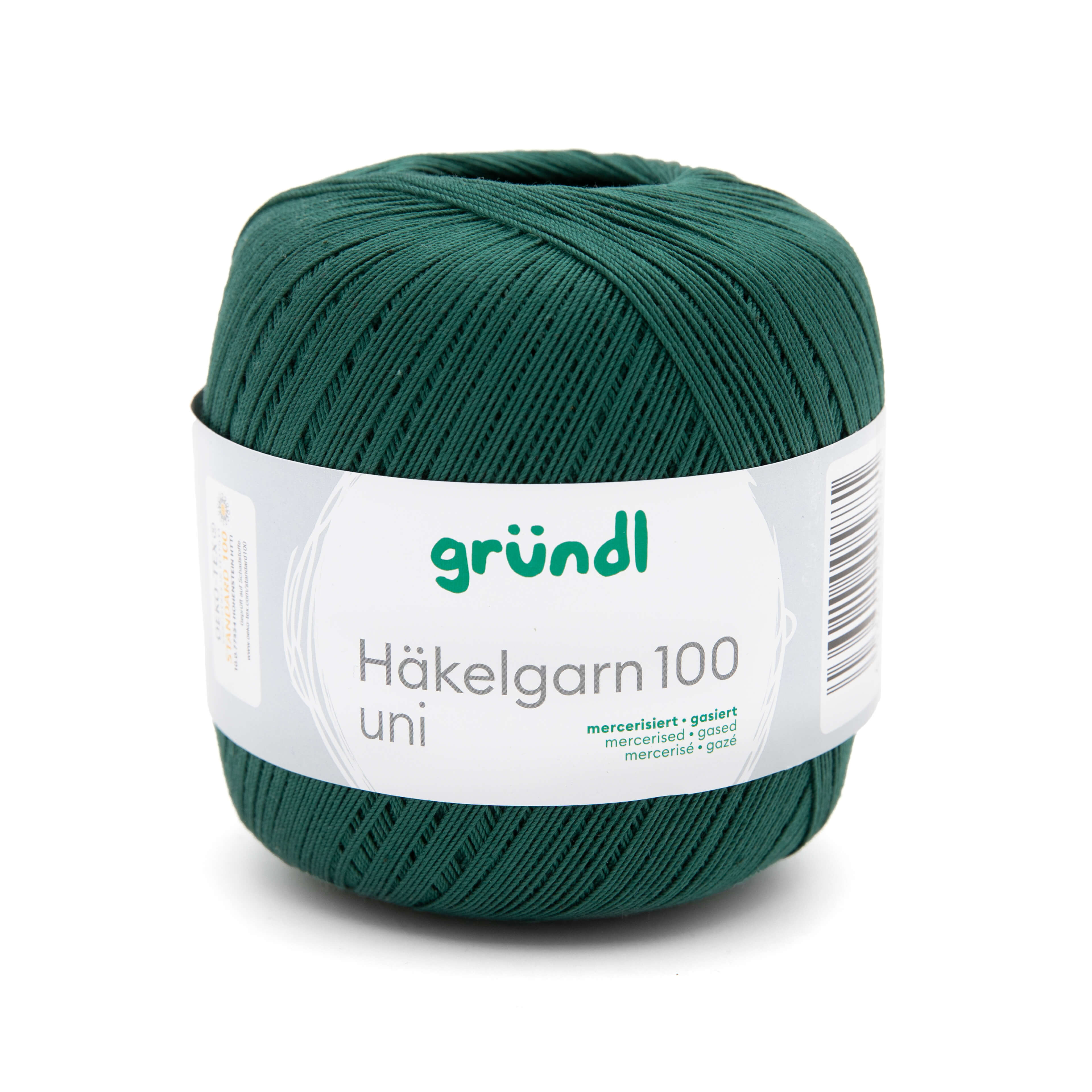 Gründl Häkelgarn 100 tannengrün mercerisiert gasiert 100% Baumwolle 100g/566m Gründl Häkelgarn 100 tannengrün mercerisiert gasiert 100% Baumwolle 100g/566m