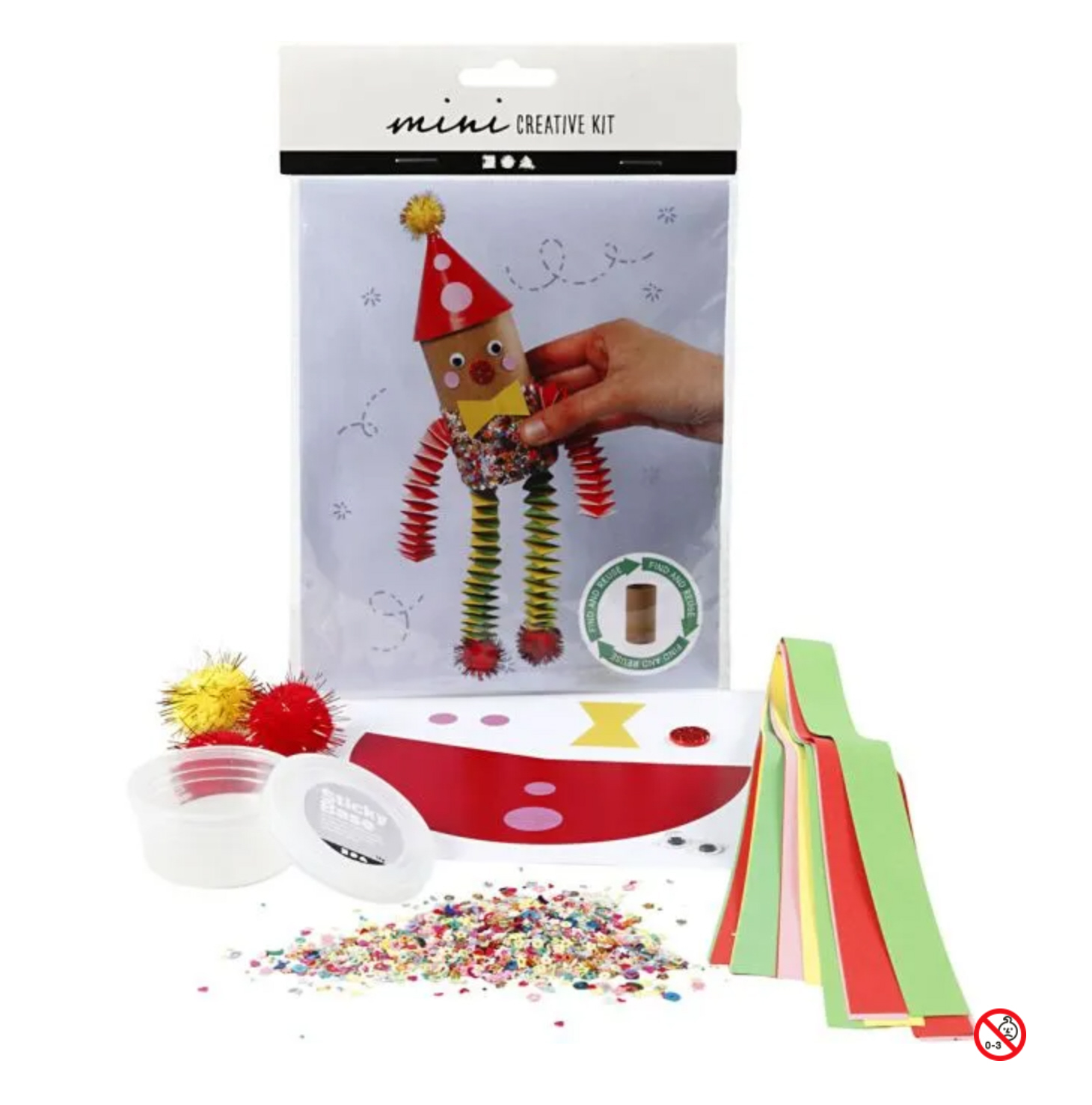 Mini Kreativset Klopapierrollenclown 1 Set