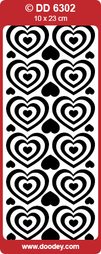 Shiny Outline Stickers Herzen Hearts gold Konturensticker 10x23cm Bogen