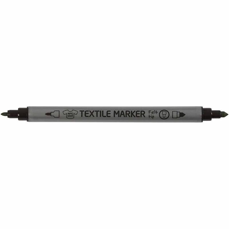 Textil Marker 20er Set, doppelseitig, lichtecht, waschbar, Stoffmalstifte Stoffmarker Textilmarker Textilstifte