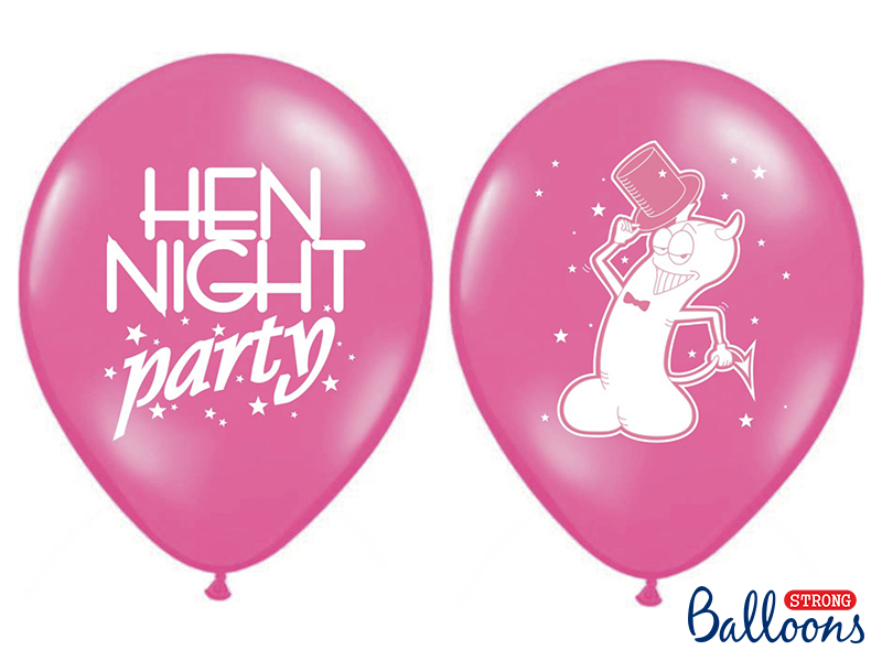 Luftballons bedruckt Hen Night Party, 5 Stück 
