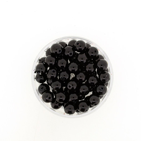 Glaswachsperlen 6 mm, 55 Stück/Dose, schwarz