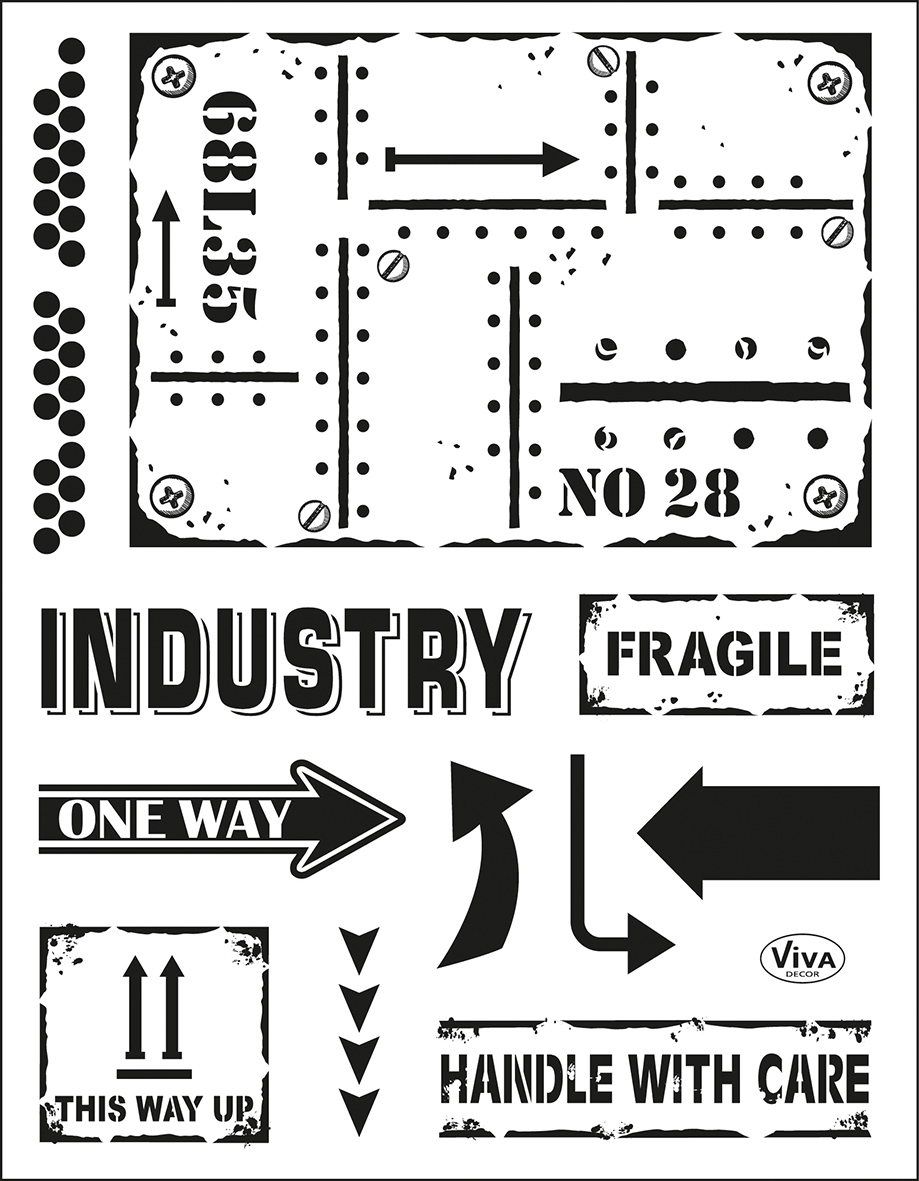 Silikonstempel Industrial Style Pfeile Industrie Clear Stamp Stempel transparent