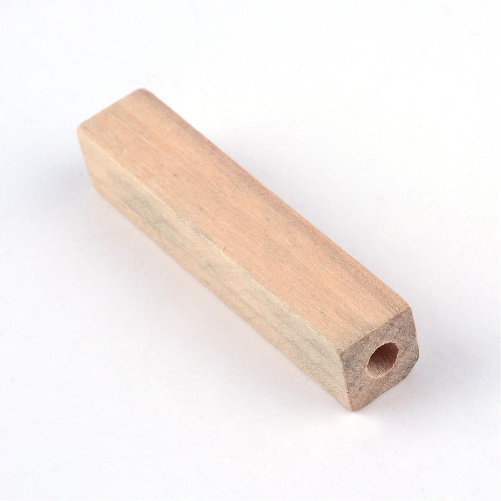 Holzperlen Cuboid roh 50x10x10mm Lochbohrung 4,5mm 12 Stück 