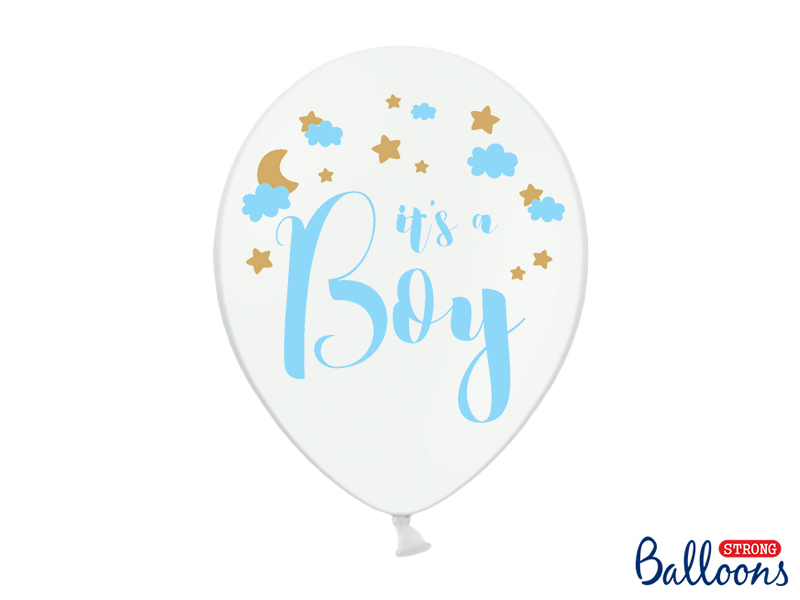 Luftballons 30cm It's a Boy Pastel pure white 1 Pkg / 6 Stk.