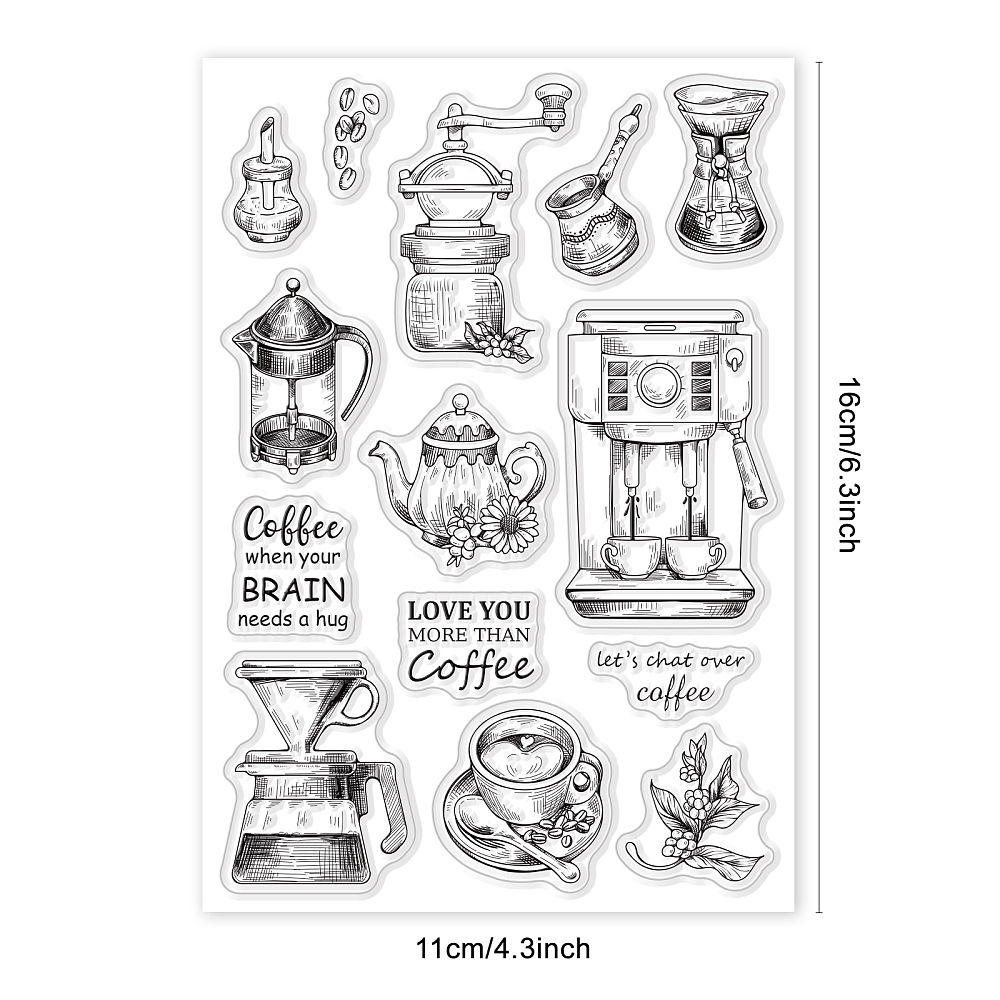 Silikonstempel Kaffeeklatsch Teeparty 16x11cm Silikonstempel Kaffeeklatsch Teeparty 16x11cm