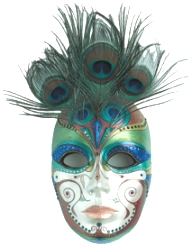 Gießform Maske Venezian Hohlgießform 2-teilig, 15x22 cm Reliefgießform