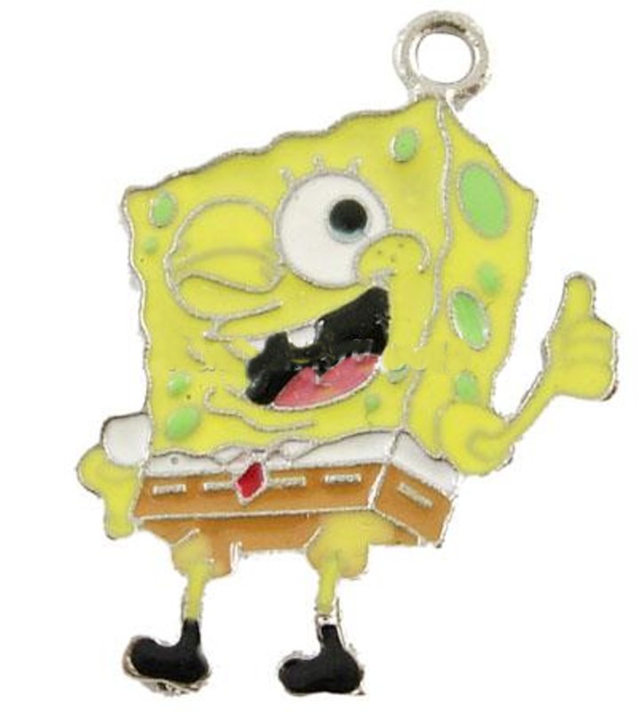 Fun Metall Anhänger  Spongebob , 33x22mm, Email Schmuckanhänger