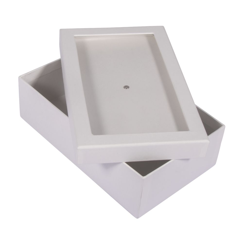 Pappmaché Box mit Schütteldeckel FSC Rec 100% 20x12,5x7cm weiß